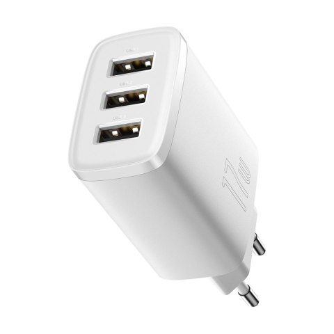 Ładowarka sieciowa Compact 3x USB 17W biały Ładowarka sieciowa Compact 3x USB 17W biały