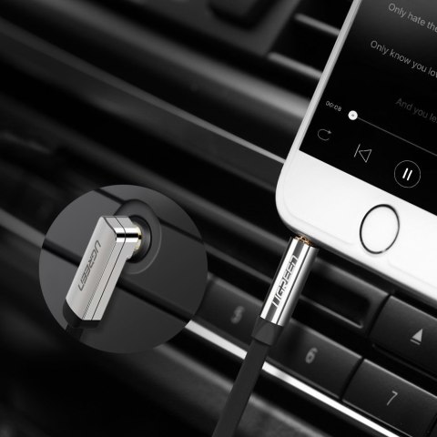 Płaski kabel przewód audio AUX 3.5mm mini jack 1m srebrny Płaski kabel przewód audio AUX 3.5mm mini jack 1m srebrny
