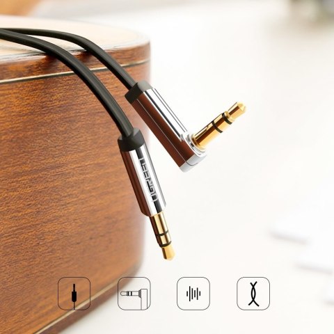 Płaski kabel przewód audio AUX 3.5mm mini jack 2m srebrny Płaski kabel przewód audio AUX 3.5mm mini jack 2m srebrny