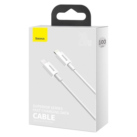 Kabel przewód do iPhone USB Typ C - Lightning Power Delivery 20W 1m biały Kabel przewód do iPhone USB Typ C - Lightning Power Delivery 20W 1m biały