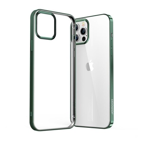 NBS ultra cienkie przezroczyste etui z metaliczną ramką do iPhone 12 Pro Max zielony NBS ultra cienkie przezroczyste etui z metaliczną ramką do iPhone 12 Pro Max zielony