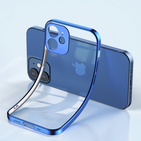 Ultra cienkie przezroczyste etui z metaliczną ramką do iPhone 12 Pro Max czarny Ultra cienkie przezroczyste etui z metaliczną ramką do iPhone 12 Pro Max czarny