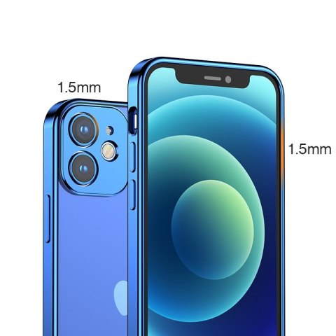 Ultra cienkie przezroczyste etui z metaliczną ramką do iPhone 12 Pro złoty Ultra cienkie przezroczyste etui z metaliczną ramką do iPhone 12 Pro złoty