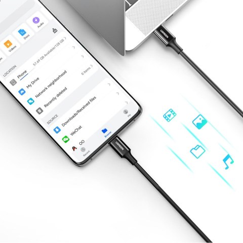 Kabel przewód USB-C 5A szybkie ładowanie PD QC 1m biały Kabel przewód USB-C 5A szybkie ładowanie PD QC 1m biały
