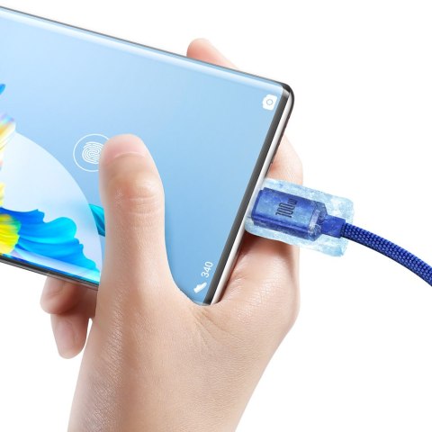 Kabel przewód do szybkiego ładowania i transferu danych USB - USB-C 100W 1.2m niebieski Kabel przewód do szybkiego ładowania i transferu danych USB - USB-C 100W 1.2m niebieski