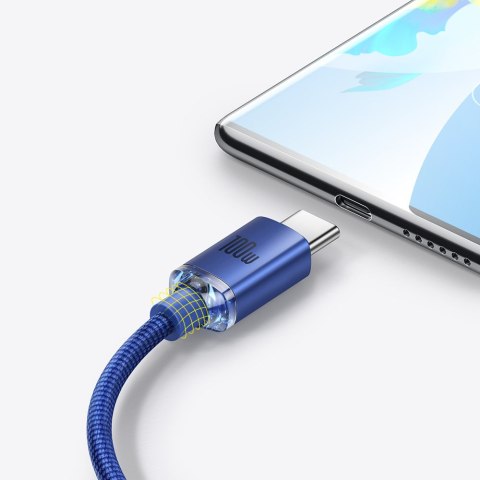 Kabel przewód do szybkiego ładowania i transferu danych USB - USB-C 100W 1.2m niebieski Kabel przewód do szybkiego ładowania i transferu danych USB - USB-C 100W 1.2m niebieski