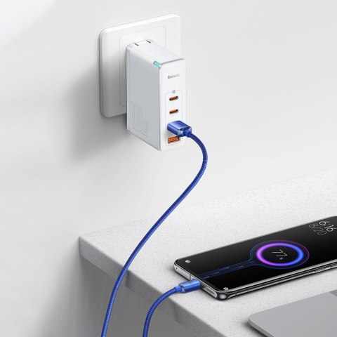 Kabel przewód do szybkiego ładowania i transferu danych USB - USB-C 100W 1.2m niebieski Kabel przewód do szybkiego ładowania i transferu danych USB - USB-C 100W 1.2m niebieski