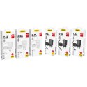 Ładowarka sieciowa 2x USB z wbudowanym kablem do iPhone Lightning 12W czarny