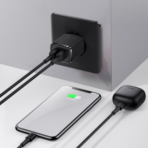 Ładowarka sieciowa Compact 2x USB 10.5W czarny Ładowarka sieciowa Compact 2x USB 10.5W czarny