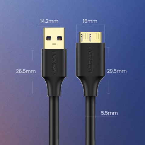 Kabel przewód do dysku USB-A 3.0 - Micro USB-B SuperSpeed 5Gb/s 1m czarny Kabel przewód do dysku USB-A 3.0 - Micro USB-B SuperSpeed 5Gb/s 1m czarny