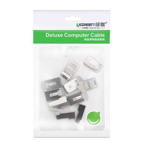 Wtyczka końcówka RJ45 do skrętki 8P8C UTP Cat. 6 srebrny - ZESTAW 10szt. Wtyczka końcówka RJ45 do skrętki 8P8C UTP Cat. 6 srebrny - ZESTAW 10szt.