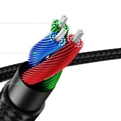 Wytrzymały kabel przewód audio AUX w oplocie minijack 3.5 mm 1m niebieski Wytrzymały kabel przewód audio AUX w oplocie minijack 3.5 mm 1m niebieski