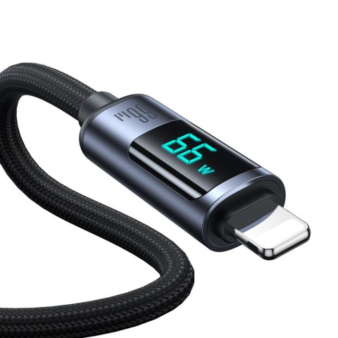 Kabel przewód z wyświetlaczem LED USB-C - USB-A 66W 1.2m czarny Kabel przewód z wyświetlaczem LED USB-C - USB-A 66W 1.2m czarny