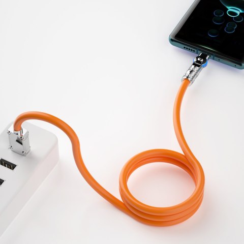 Mocny kabel kątowy do iPhone USB-A - Lightning 30W 1m rotacja 180 pomarańczowy Mocny kabel kątowy do iPhone USB-A - Lightning 30W 1m rotacja 180 pomarańczowy