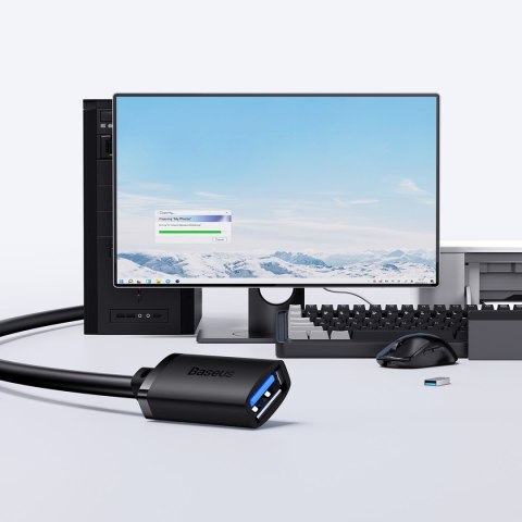Przedłużacz kabla przewodu USB 2.0 1.5m czarny Przedłużacz kabla przewodu USB 2.0 1.5m czarny