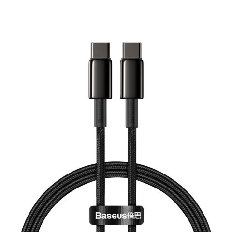 Kabel przewód USB-C szybkie ładowanie Power Delivery PD QC 100W 5A 1m czarny Kabel przewód USB-C szybkie ładowanie Power Delivery PD QC 100W 5A 1m czarny