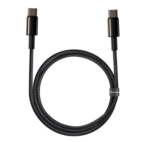 Kabel przewód USB-C szybkie ładowanie Power Delivery PD QC 100W 5A 1m czarny Kabel przewód USB-C szybkie ładowanie Power Delivery PD QC 100W 5A 1m czarny