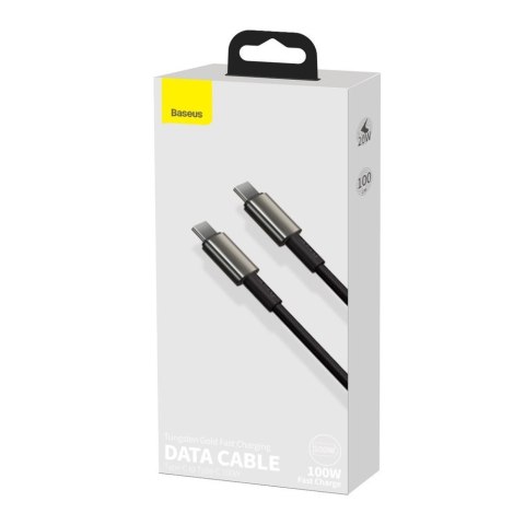 Kabel przewód USB-C szybkie ładowanie Power Delivery PD QC 100W 5A 1m czarny Kabel przewód USB-C szybkie ładowanie Power Delivery PD QC 100W 5A 1m czarny