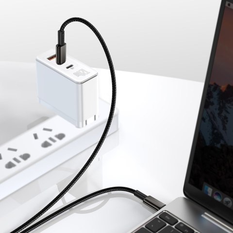 Kabel przewód USB-C szybkie ładowanie Power Delivery PD QC 100W 5A 1m czarny Kabel przewód USB-C szybkie ładowanie Power Delivery PD QC 100W 5A 1m czarny