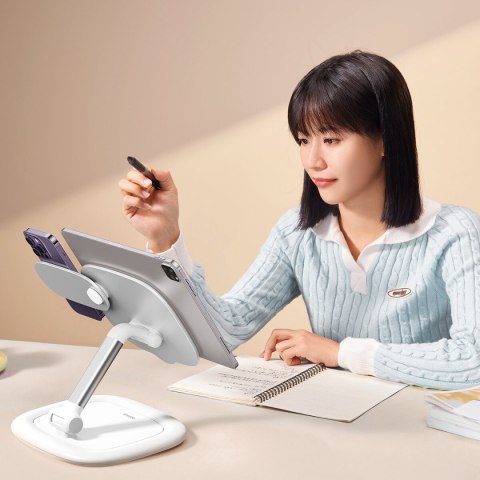 Regulowany stojak podstawka na tablet i telefon Seashell Series biały Regulowany stojak podstawka na tablet i telefon Seashell Series biały