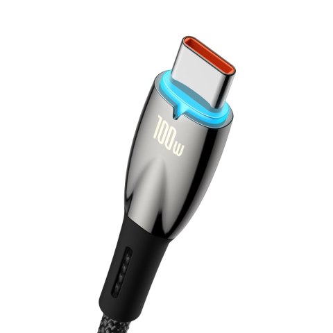 Wytrzymały elastyczny kabel do szybkiego ładowania USB-A - USB-C 100W 1m czarny Wytrzymały elastyczny kabel do szybkiego ładowania USB-A - USB-C 100W 1m czarny