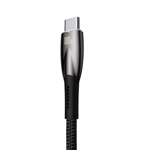 Wytrzymały elastyczny kabel do szybkiego ładowania USB-A - USB-C 100W 1m czarny Wytrzymały elastyczny kabel do szybkiego ładowania USB-A - USB-C 100W 1m czarny