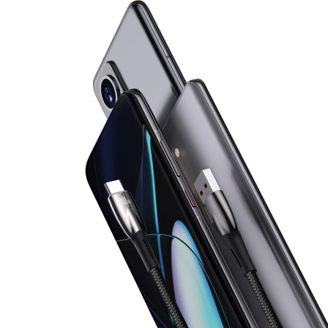 Wytrzymały elastyczny kabel do szybkiego ładowania USB-A - USB-C 100W 1m czarny Wytrzymały elastyczny kabel do szybkiego ładowania USB-A - USB-C 100W 1m czarny