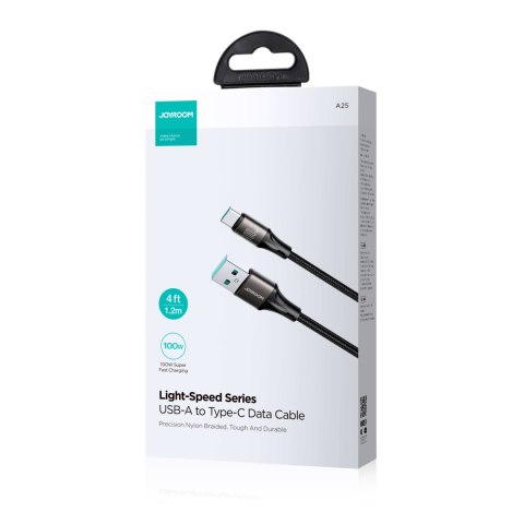 Kabel przewód Light-Speed Series USB-A - USB-C szybki transfer 100W 1.2m czarny Kabel przewód Light-Speed Series USB-A - USB-C szybki transfer 100W 1.2m czarny
