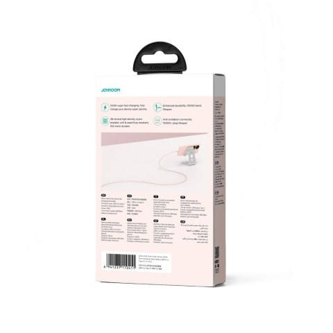 Kabel przewód Multi-Color Series USB-A - USB-C 100W szybki transfer 1m różowy Kabel przewód Multi-Color Series USB-A - USB-C 100W szybki transfer 1m różowy