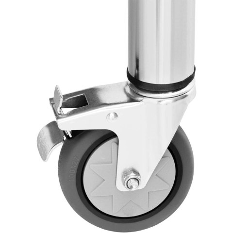 Stół blat roboczy przyścienny z rantem na kółkach 1 półka 100 x 60 cm do 155 kg Stół blat roboczy przyścienny z rantem na kółkach 1 półka 100 x 60 cm do 155 kg