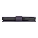 2w1 etui skórzany pokrowiec z klapką iPhone 14 Pro Anti-RFID Wallet Case ciemnofioletowy