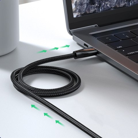 Kabel przewód HDMI 2.1 8K 60Hz 1.5m w oplocie bawełnianym czarny Kabel przewód HDMI 2.1 8K 60Hz 1.5m w oplocie bawełnianym czarny