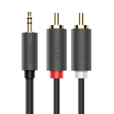 Kabel przewód audio 3.5 mm mini jack - 2x RCA 1.5m czarny Kabel przewód audio 3.5 mm mini jack - 2x RCA 1.5m czarny