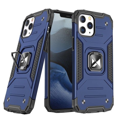 Pancerne etui pokrowiec + magnetyczny uchwyt iPhone 13 Pro Max Ring Armor niebieski Pancerne etui pokrowiec + magnetyczny uchwyt iPhone 13 Pro Max Ring Armor niebieski