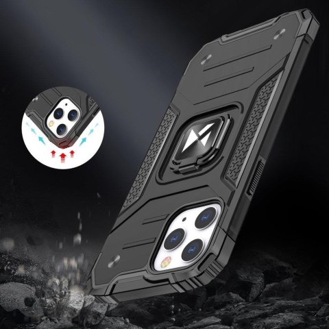 Pancerne etui pokrowiec + magnetyczny uchwyt iPhone 13 Pro Max Ring Armor srebrny Pancerne etui pokrowiec + magnetyczny uchwyt iPhone 13 Pro Max Ring Armor srebrny