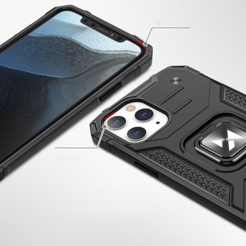 Pancerne etui pokrowiec + magnetyczny uchwyt iPhone 13 mini Ring Armor srebrny Pancerne etui pokrowiec + magnetyczny uchwyt iPhone 13 mini Ring Armor srebrny