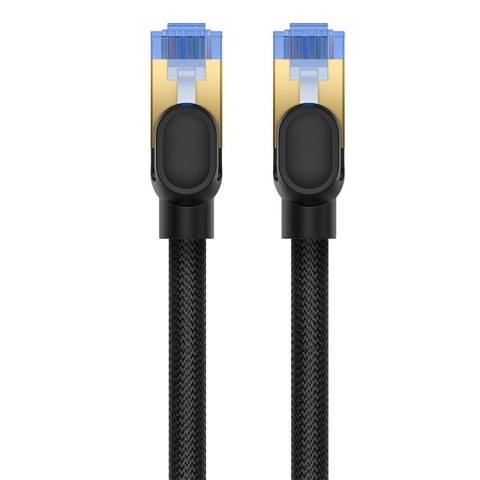 Szybki kabel sieciowy LAN RJ45 cat.7 10Gbps plecionka 1m czarny Szybki kabel sieciowy LAN RJ45 cat.7 10Gbps plecionka 1m czarny