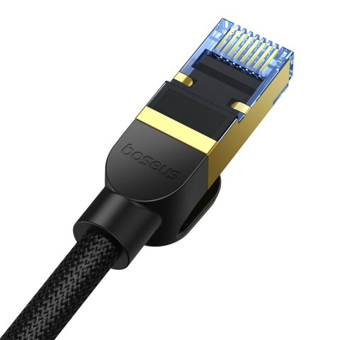 Szybki kabel sieciowy LAN RJ45 cat.7 10Gbps plecionka 1m czarny Szybki kabel sieciowy LAN RJ45 cat.7 10Gbps plecionka 1m czarny