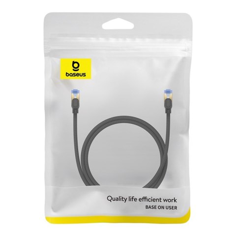 Szybki kabel sieciowy LAN RJ45 cat.7 10Gbps plecionka 1m czarny Szybki kabel sieciowy LAN RJ45 cat.7 10Gbps plecionka 1m czarny