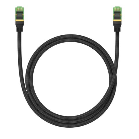 Szybki kabel sieciowy LAN RJ45 cat.8 40Gbps plecionka 1m czarny Szybki kabel sieciowy LAN RJ45 cat.8 40Gbps plecionka 1m czarny
