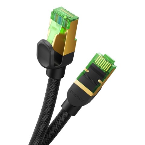 Szybki kabel sieciowy LAN RJ45 cat.8 40Gbps plecionka 1m czarny Szybki kabel sieciowy LAN RJ45 cat.8 40Gbps plecionka 1m czarny