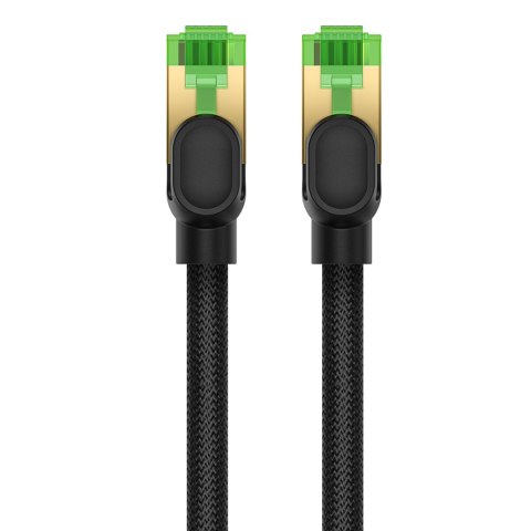 Szybki kabel sieciowy LAN RJ45 cat.8 40Gbps plecionka 1m czarny Szybki kabel sieciowy LAN RJ45 cat.8 40Gbps plecionka 1m czarny