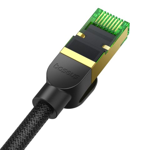 Szybki kabel sieciowy LAN RJ45 cat.8 40Gbps plecionka 1m czarny Szybki kabel sieciowy LAN RJ45 cat.8 40Gbps plecionka 1m czarny
