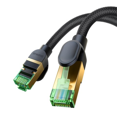 Szybki kabel sieciowy LAN RJ45 cat.8 40Gbps plecionka 1m czarny Szybki kabel sieciowy LAN RJ45 cat.8 40Gbps plecionka 1m czarny