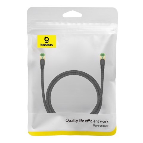 Szybki kabel sieciowy LAN RJ45 cat.8 40Gbps plecionka 1m czarny Szybki kabel sieciowy LAN RJ45 cat.8 40Gbps plecionka 1m czarny