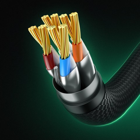 Szybki kabel sieciowy LAN RJ45 cat.8 40Gbps plecionka 1m czarny Szybki kabel sieciowy LAN RJ45 cat.8 40Gbps plecionka 1m czarny