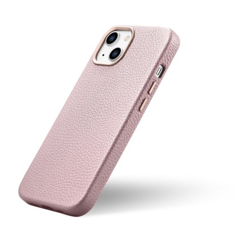 Skórzane etui iPhone 14 Plus magnetyczne z MagSafe Litchi Premium Leather Case różowy Skórzane etui iPhone 14 Plus magnetyczne z MagSafe Litchi Premium Leather Case różowy