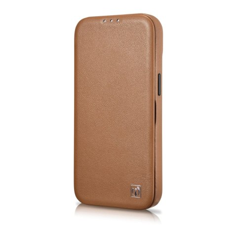 Skórzane etui iPhone 14 Pro z klapką magnetyczne MagSafe CE Premium Leather jasny brąz Skórzane etui iPhone 14 Pro z klapką magnetyczne MagSafe CE Premium Leather jasny brąz