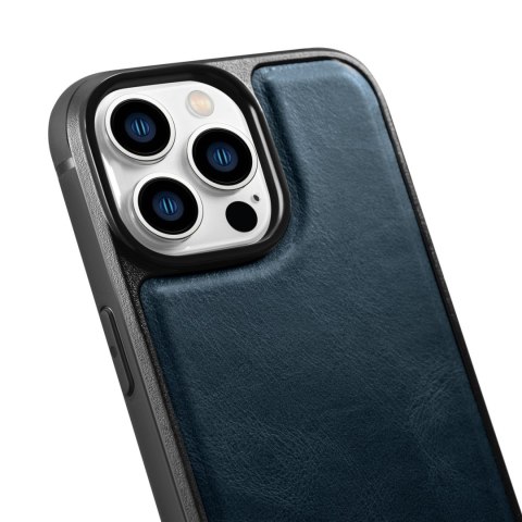 Etui pokryte naturalną skórą do iPhone 14 Pro Leather Oil Wax granatowy Etui pokryte naturalną skórą do iPhone 14 Pro Leather Oil Wax granatowy