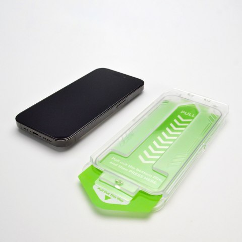 Szkło hartowane 9H z ramką montażową do iPhone 14 Pro Max Premium Glass czarne Szkło hartowane 9H z ramką montażową do iPhone 14 Pro Max Premium Glass czarne